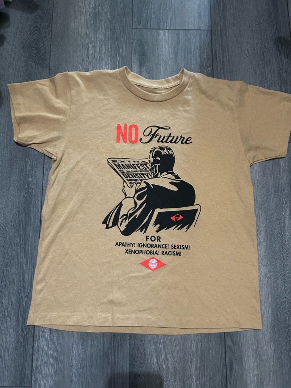 Obey No Future Graphic Tee - Tan Short Sleeve Shirt